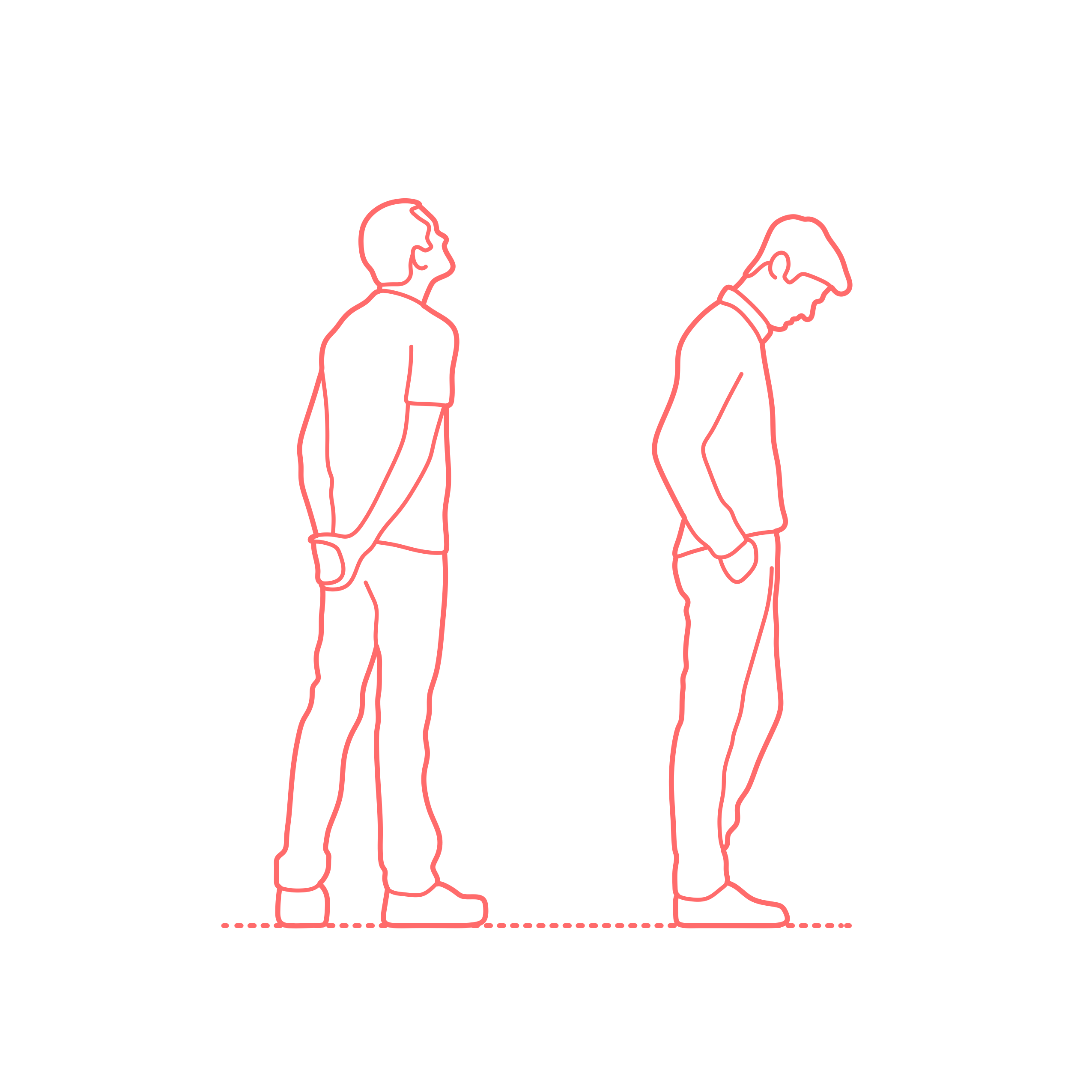 Humans Poses Looking Men Standing Svg Line Art Free Vectors